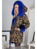 Cornflower Blue Jacket with Natural Fur 2022 - Online store - Boutique